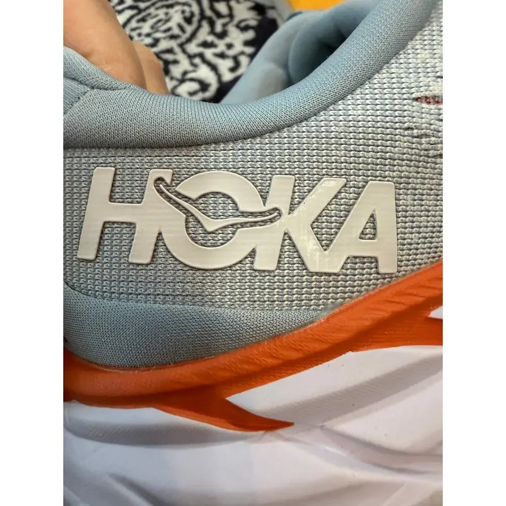 Hoka One One Women 7.5 Blue Clifton 8 Cushioned Lace Up Running Athletic Shoes